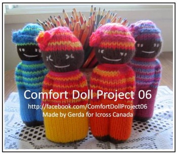 Knitted comfort dolls store for charity