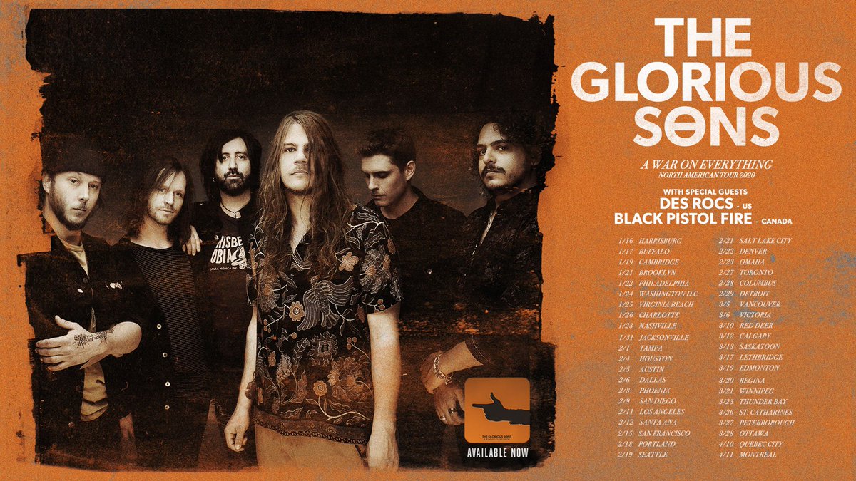 The Glorious Sons tour poster nightMair Creative